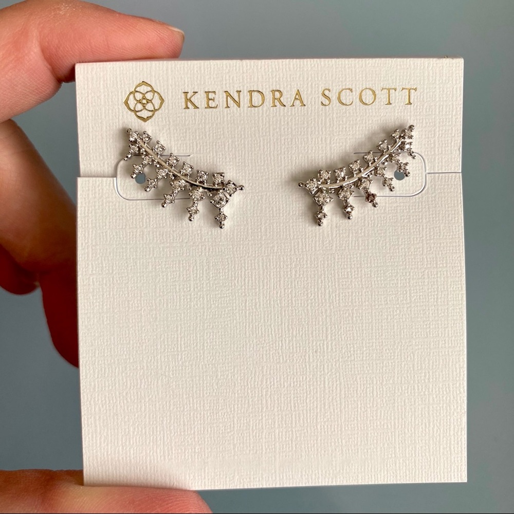 NWT Kendra Scott Laurie Ear Climbers In Silver